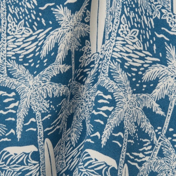 Reformation 4 Nantes Midi Dress Bali Blue Palm Print - Picture 4 of 15